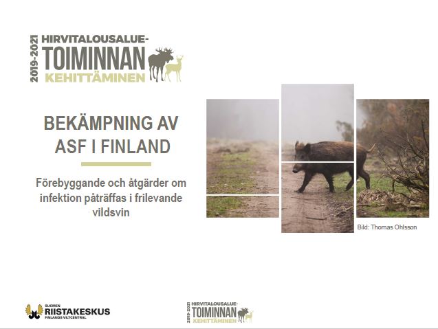 Skärmdump från powerpoint presentation Bekämpning av ASF in Finland.