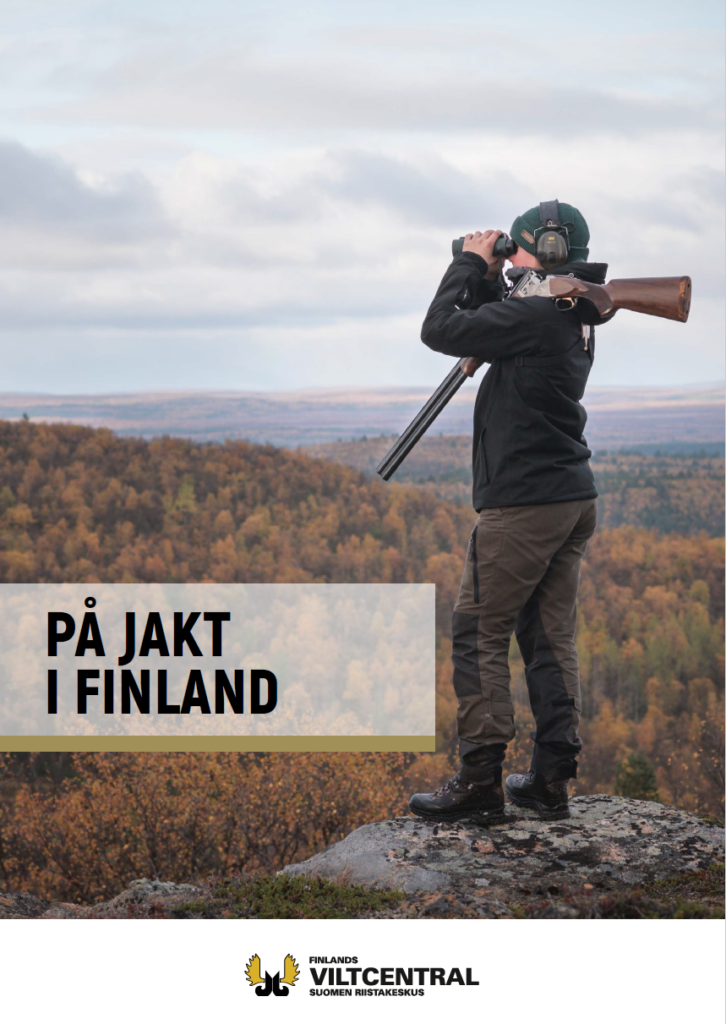 Pärmbild av broschyren På jakt i Finland.